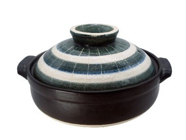 Donabe Pot 1.3L Ocean Stripe Glaze
