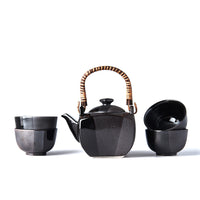 Tea Set with Strainer 5pcs Gunmetal Design