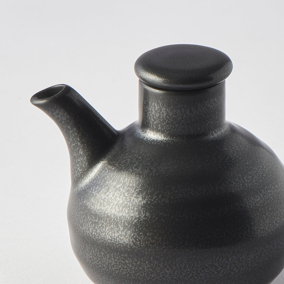 Soy Pot, 150 ml, Minoyaki Porcelain, Matte Black Glaze