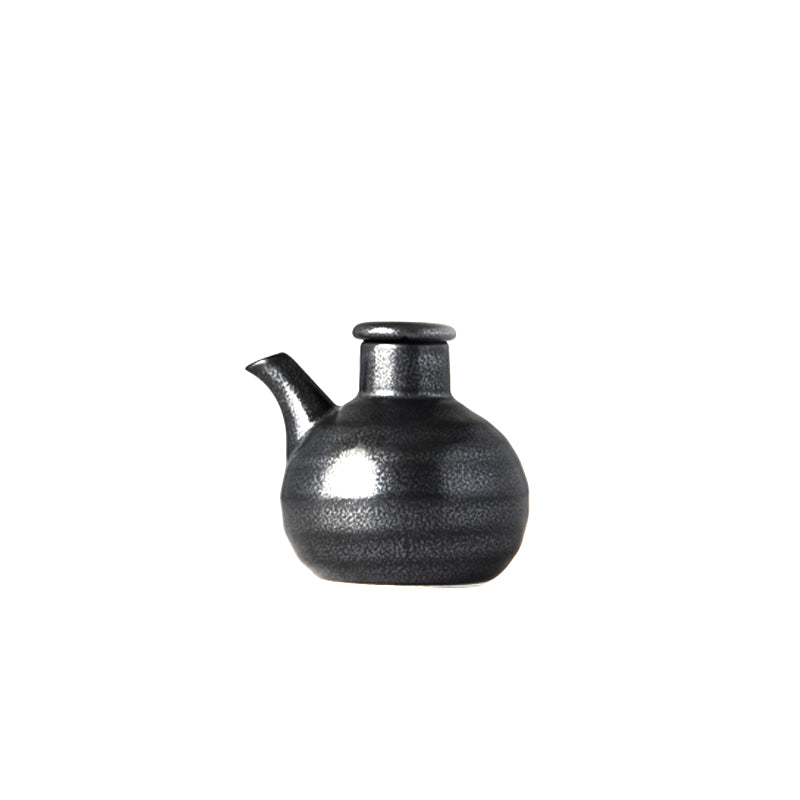 Soy Pot, 150 ml, Minoyaki Porcelain, Matte Black Glaze