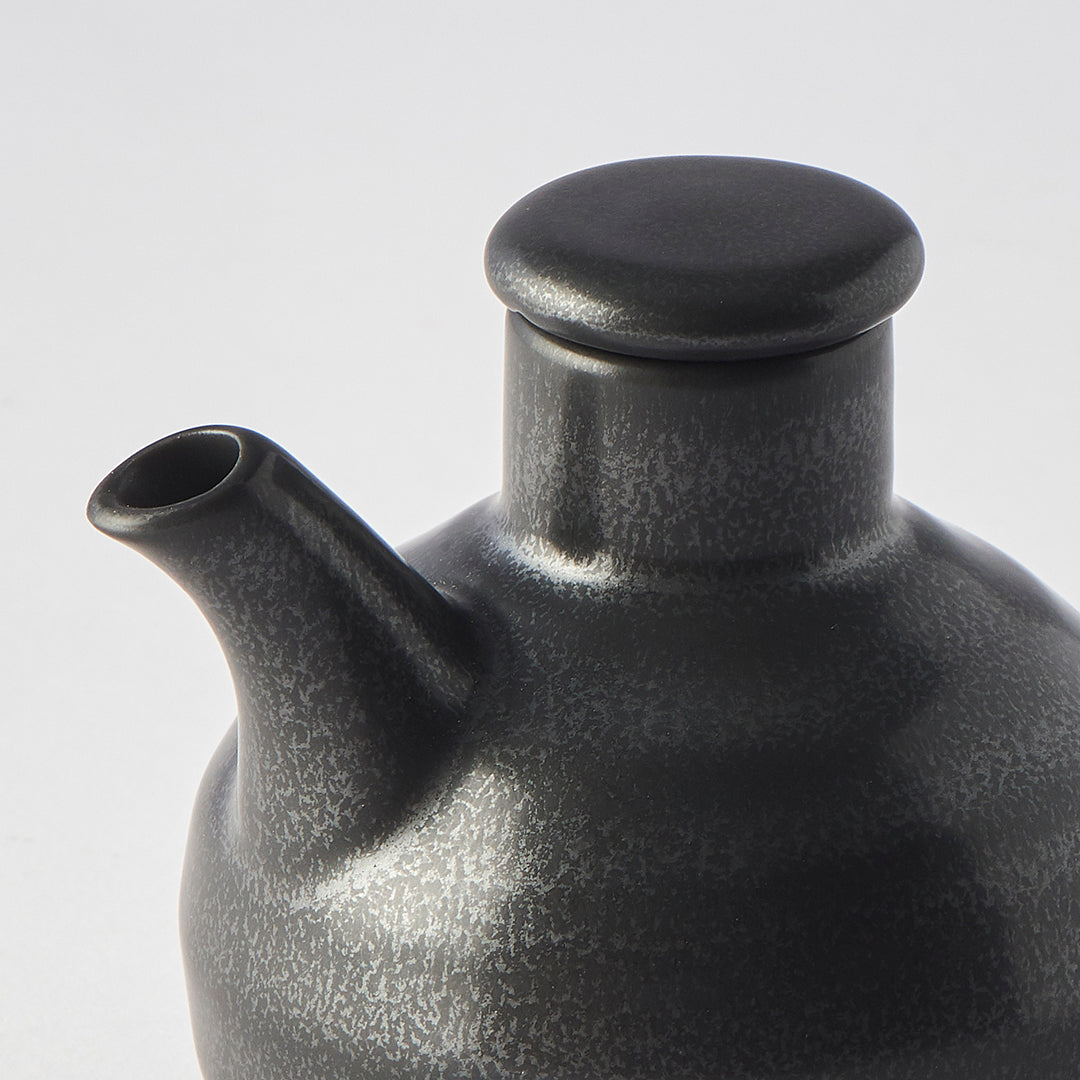 Soy Pot, 150 ml, Minoyaki Porcelain, Matte Black Glaze