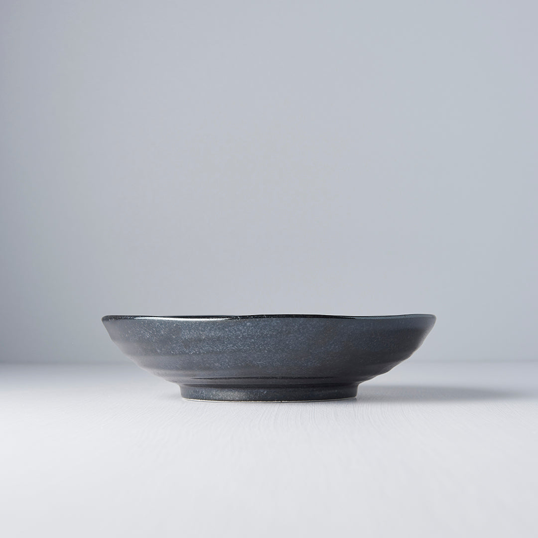 Pasta Bowl Organic Shape 21 cm Matte Black Glaze - Made In Japan | Japanese Tableware