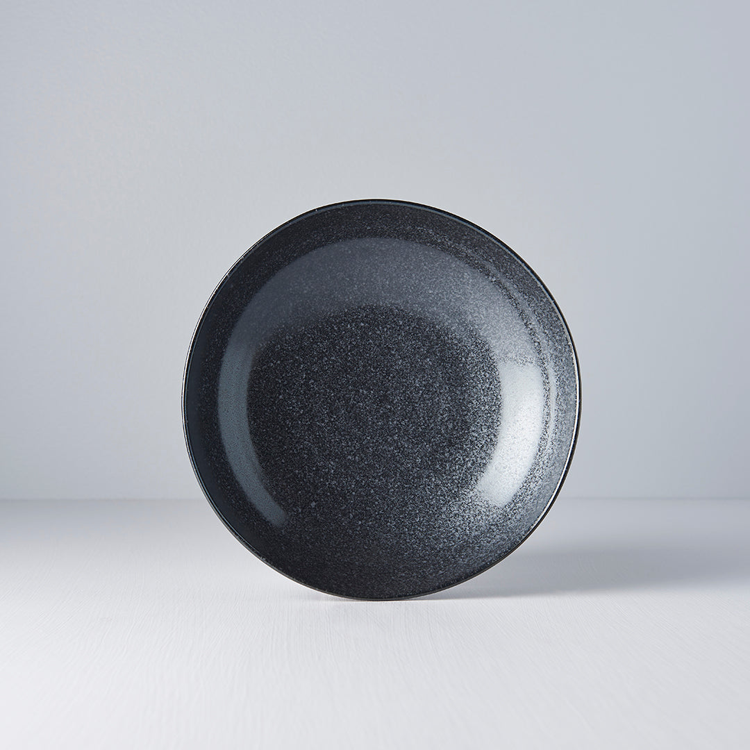 Pasta Bowl Organic Shape 21 cm Matte Black Glaze - Made In Japan | Japanese Tableware