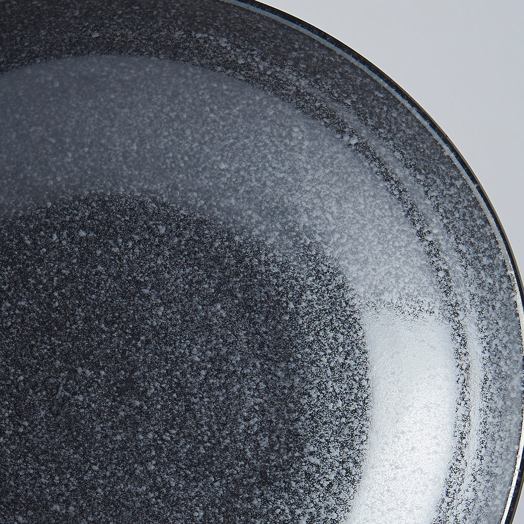 Pasta Bowl Organic Shape 21 cm Matte Black Glaze - Made In Japan | Japanese Tableware