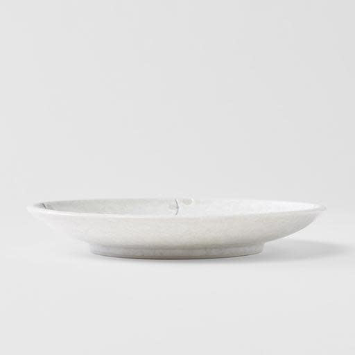 Side Plate, 19.5 cm Diameter, Ceramic, White Blossom Glaze, Smooth Rim