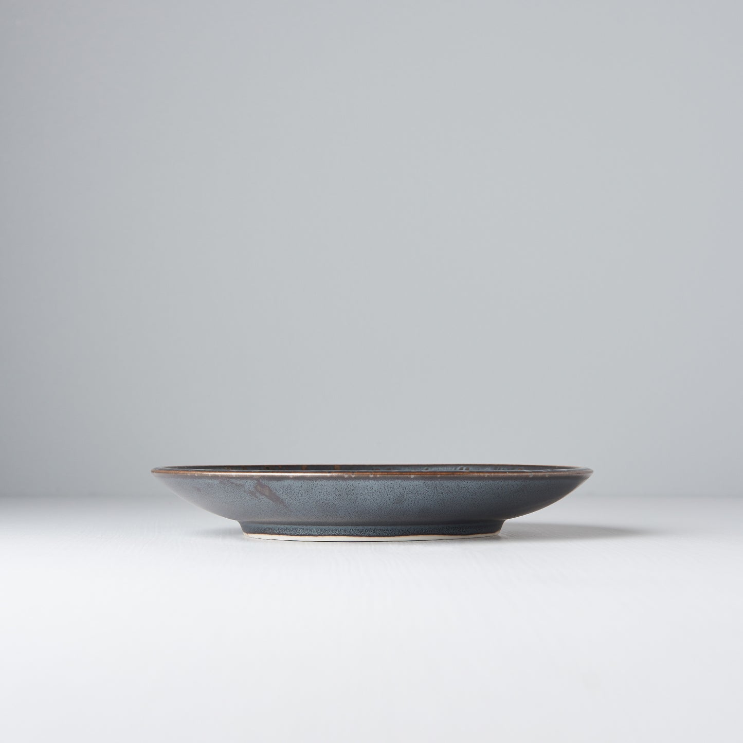 Side Plate, 19.5 cm, Minoyaki Porcelain, Black Pearl Glossy Glaze