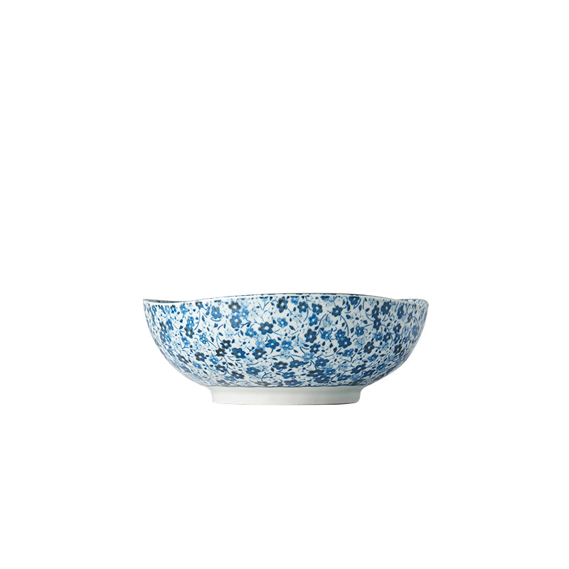 Bowl, 16.5 cm, 300 ml, Irregular, Blue Daisy Design