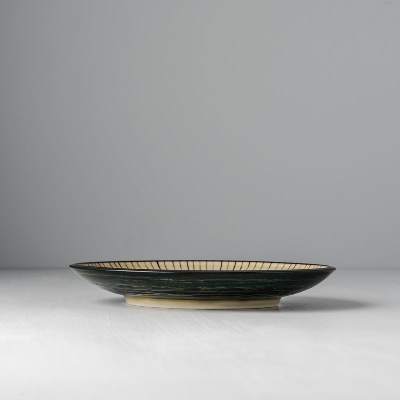 Side Plate, 19.5 cm, Ceramic, Deep Green Glaze, Regular Rim