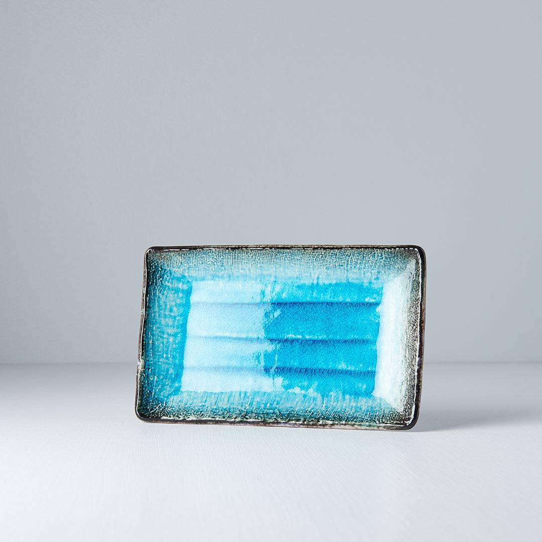 Sky Blue Rectangular Plate 21.5 x 13.5 cm