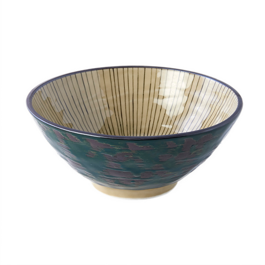 Udon Bowl 19.5 cm, 800 ml / Green Converging Line Glaze