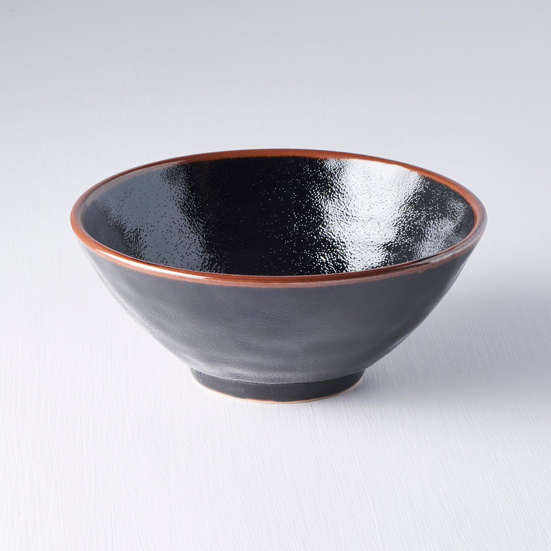 Udon Bowl 19.5cm Tenmokku Glaze - Made In Japan | Japanese Tableware