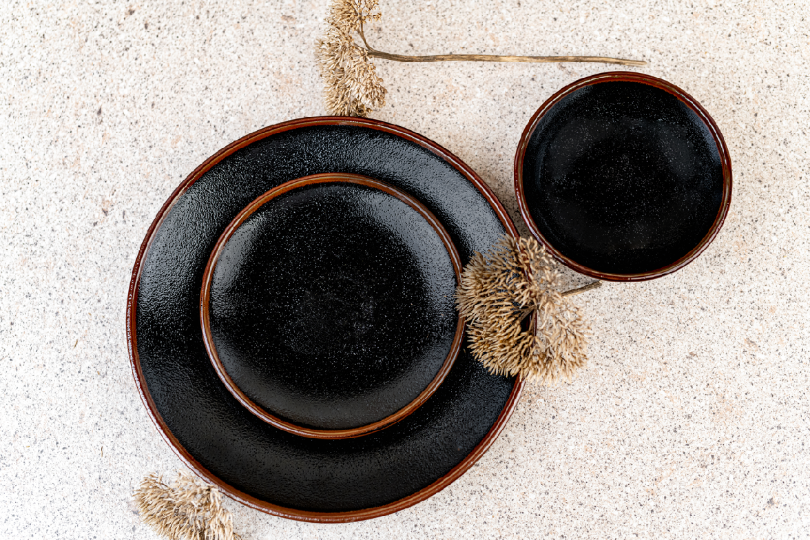 Udon Bowl 19.5cm Tenmokku Glaze - Made In Japan | Japanese Tableware