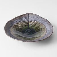 Pasta Bowl Leaf Shape 25.5x23cm Midori Ridge Glaze