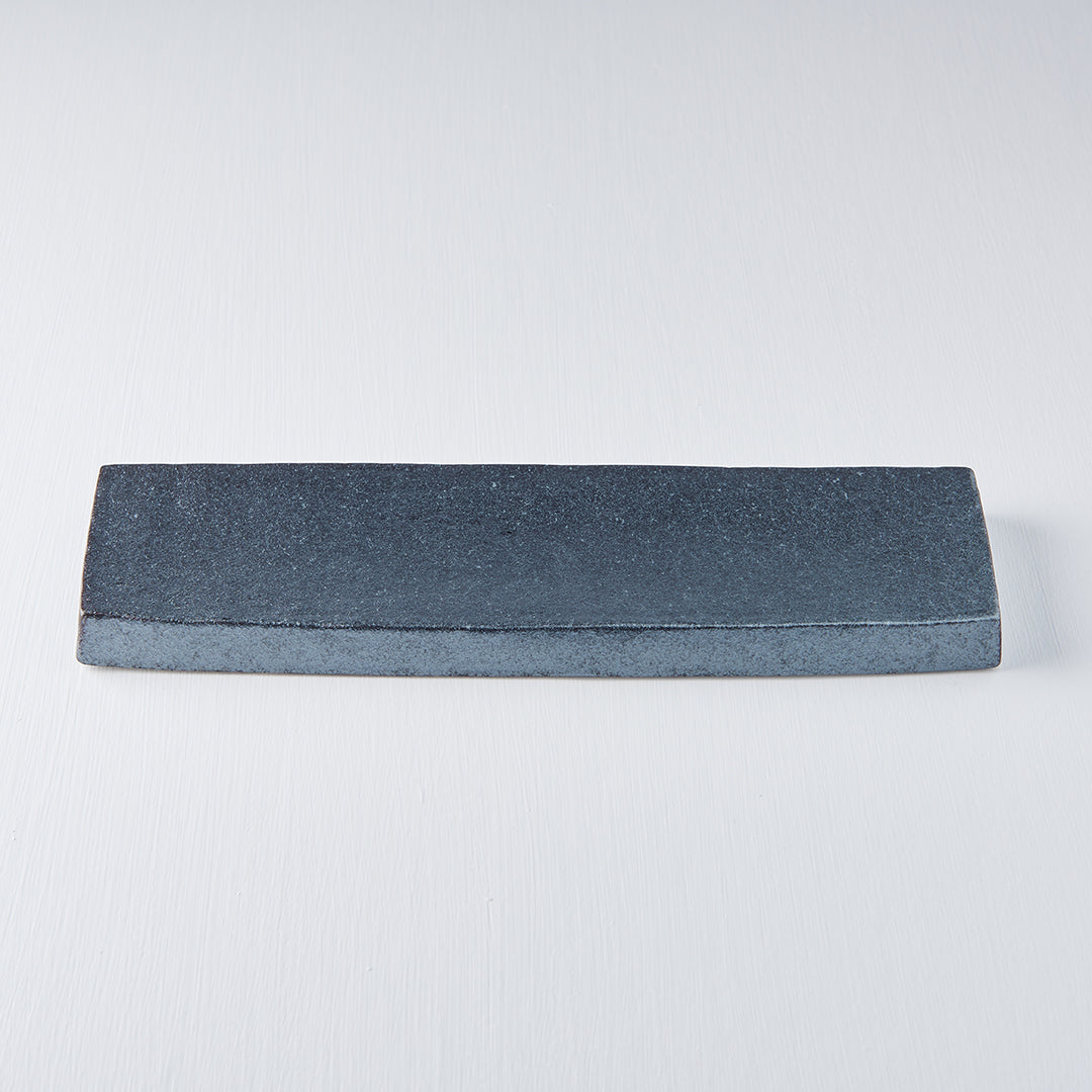 Rectangular Plate, 33 x 9 cm, Ceramic, Craft Black Glaze, Regular Rim