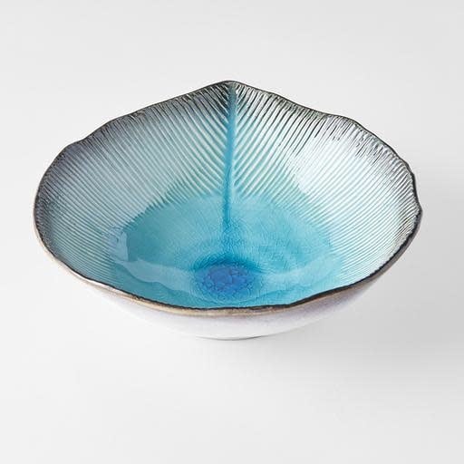 Bowl Leaf Shape 24 cm / Sky Blue Glaze