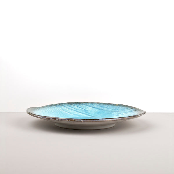 Dinner Plate, 27 cm, Ceramic, Sky Blue Glaze, Irregular Rim