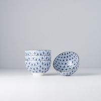 Bowl Set, 4pcs, 200 ml, Starburst Blue Design