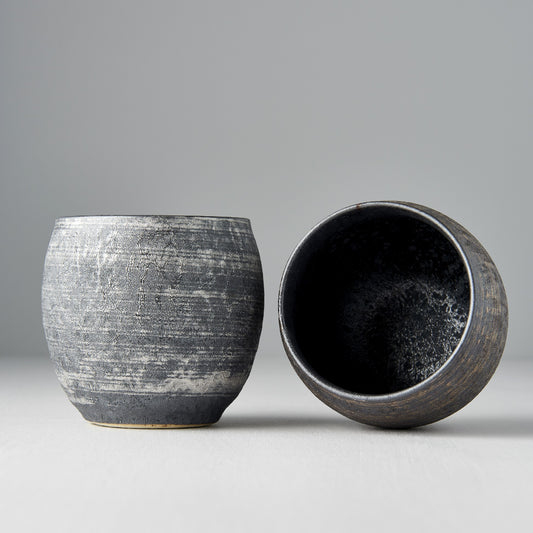 Cup Set Sho Chu 2pcs 320ml Silver Bronze Glaze - Made In Japan | Japanese Tableware