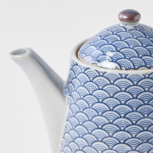 Indigo Wave Design Teapot with Strainer 400 ml