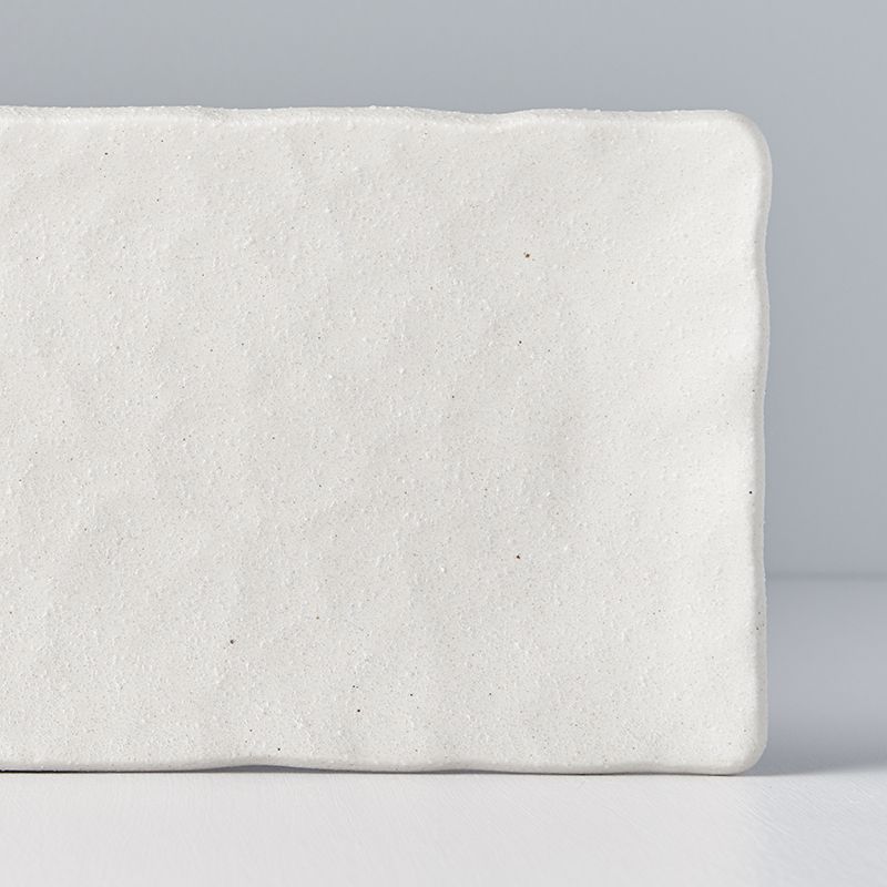 Shell White Slab Rectangular Plate 29 x 12 cm