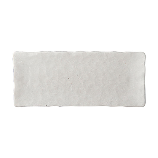 Shell White Slab Rectangular Plate 29 x 12 cm