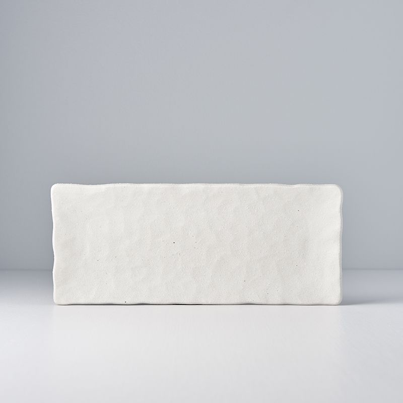 Shell White Slab Rectangular Plate 29 x 12 cm