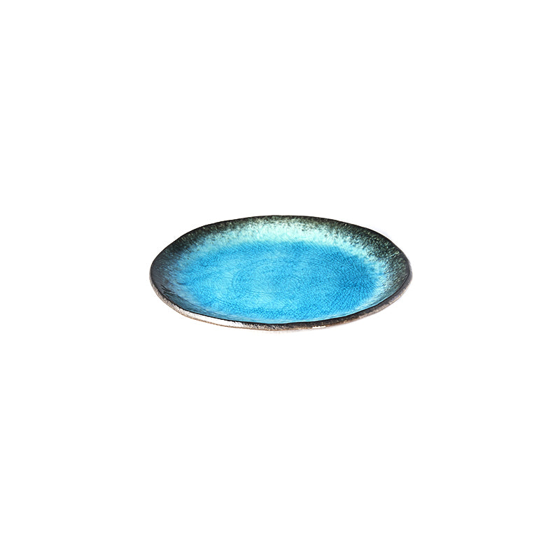 Sky Blue Oval Plate, 18 x 15 cm Handmade Ceramic