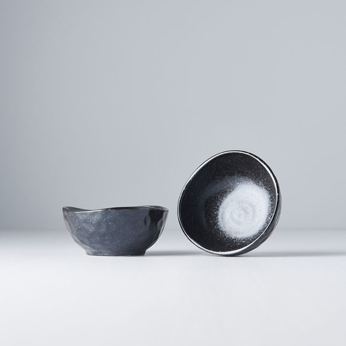 Matt Black Irregular Sauce Bowl 8.5 cm, 100 ml