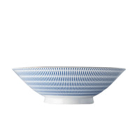 Radiating Lines Blue & White Ramen Bowl 25 cm, 900 ml