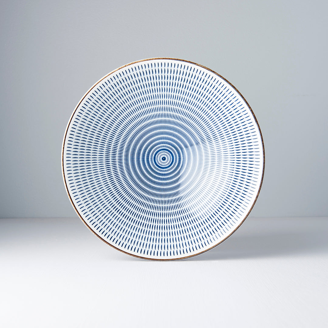 Radiating Lines Blue & White Ramen Bowl 25 cm, 900 ml