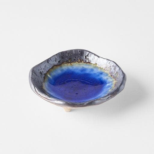 Cobalt Blue Irregular Sauce Bowl on Feet 9 cm, 50 ml