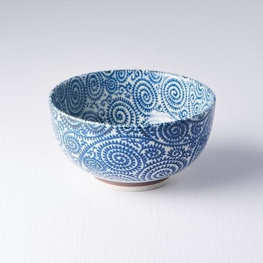 Blue Scroll Udon U-shape  Bowl 16 cm, 800 ml