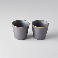 Metallic Cup, 140 ml, Stoneware Cup with Black Iron Glaze