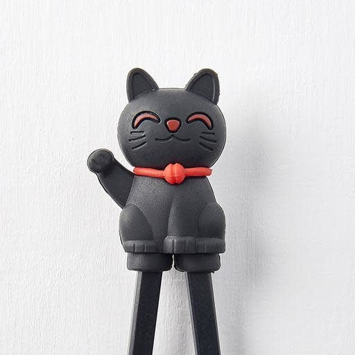 Maneki Trainer Chopsticks / Lucky Cat / Black