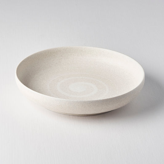 Plate High Rim 22cm Recycled White Sand Glaze