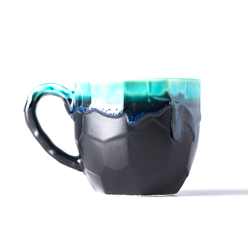 Matt Black & Turquoise Mug with Handle 250 ml