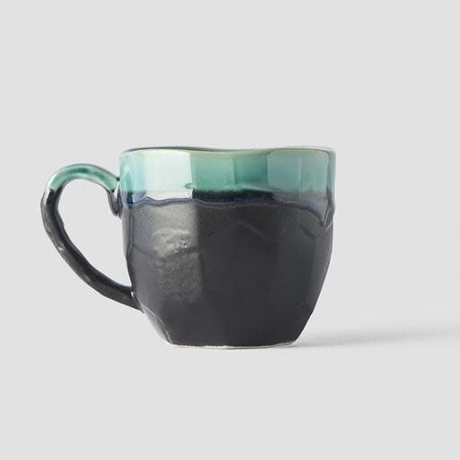 Matt Black & Turquoise Mug with Handle 250 ml