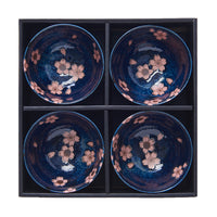 Bowl Set Navy with Pink Sakura 4 x 200 ml