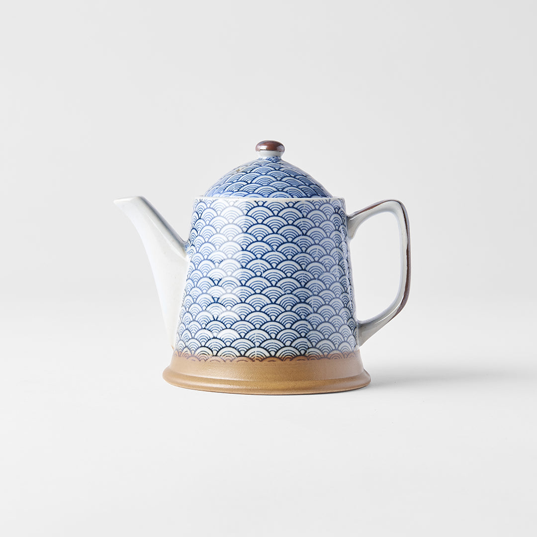 Indigo Wave Design Teapot with Strainer 400 ml