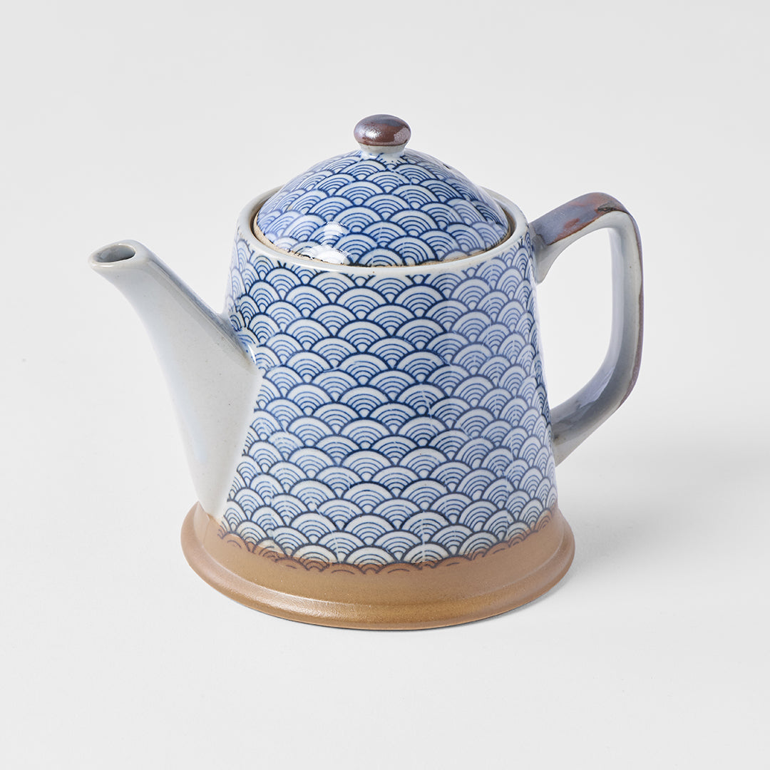 Indigo Wave Design Teapot with Strainer 400 ml