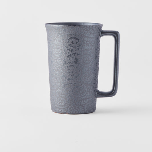 Mug with Handle, 350 ml, Black Scroll Design