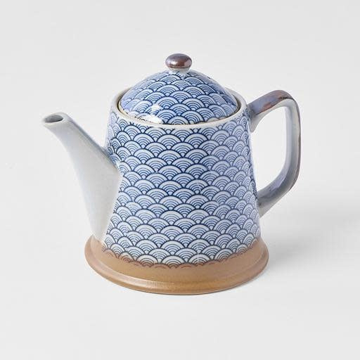 Indigo Wave Design Teapot with Strainer 400 ml