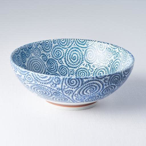 Blue Scroll Large U - Shape Bowl 21 cm, 900 ml