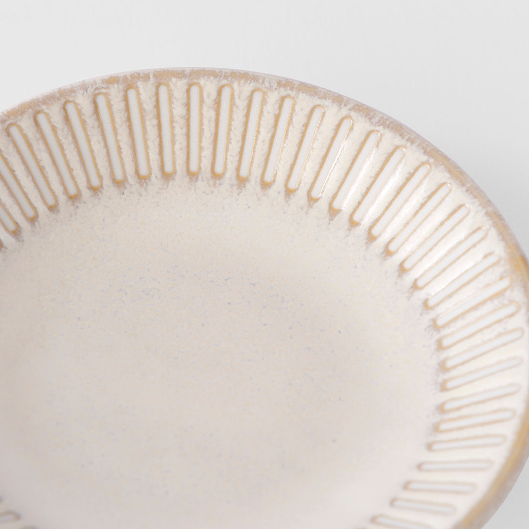 Sauce Dish 9cm Ridged Alabaster Glaze