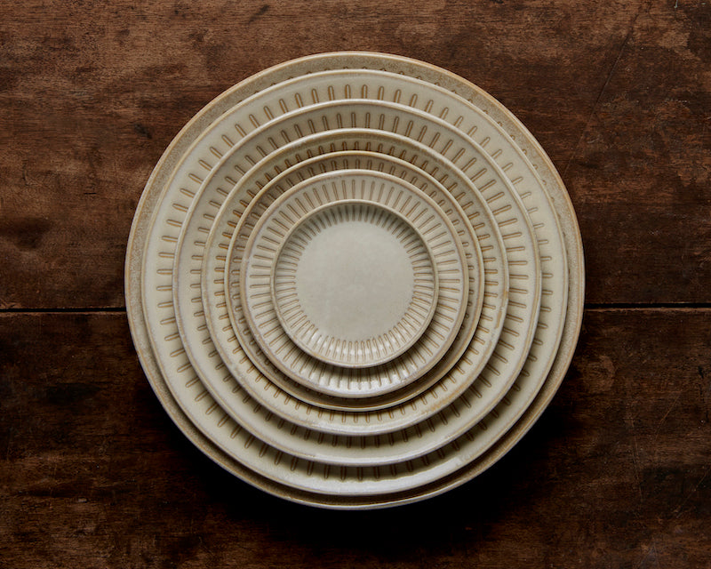 Sauce Dish 9cm Ridged Alabaster Glaze