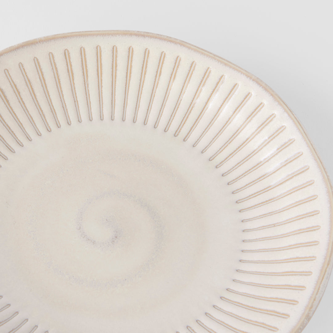 Ridged Alabaster Side Plate, 20 cm