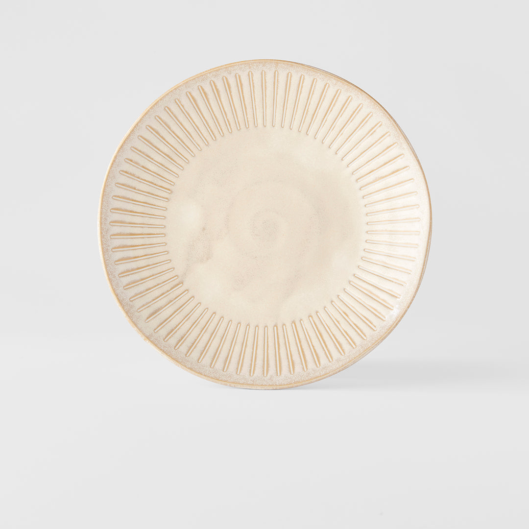 Ridged Alabaster Dinner Plate 25 cm