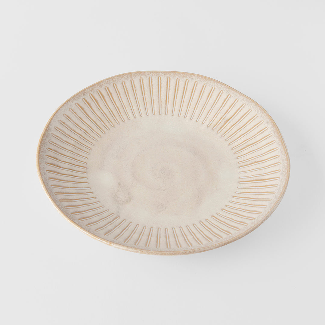 Ridged Alabaster Dinner Plate 25 cm