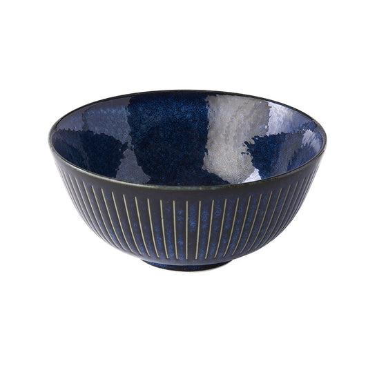 Ridged Indigo Bowl 16 cm, 550 ml