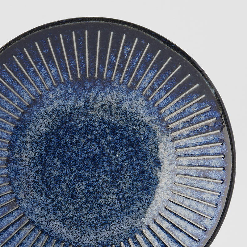 Ridged Indigo Saucer 12 cm